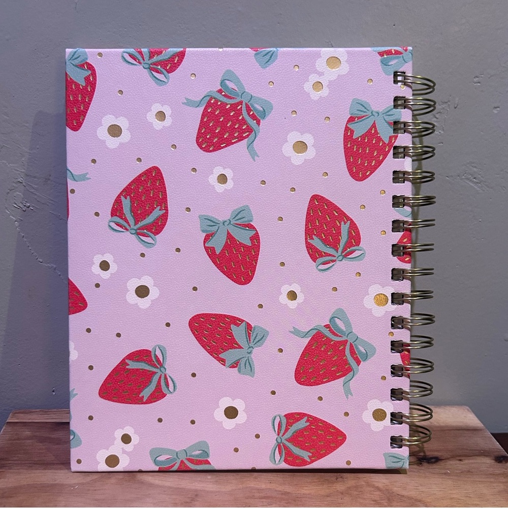 2026 Eccolo Pink Strawberry 12 Month Weekly And Monthly Spiral Bound Planner NEW - Picture 2 of 14